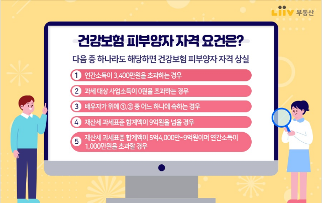 건강보험 피부양자 소득요건 재산자격 조건 확인방법