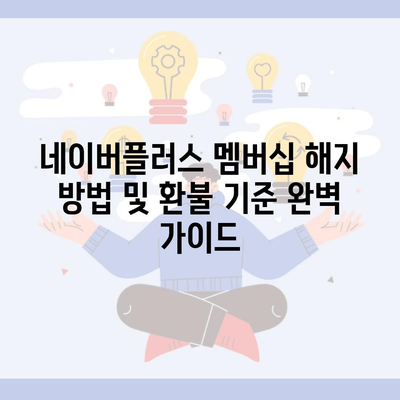 네이버플러스 멤버십 해지 방법 및 환불 기준 완벽 가이드