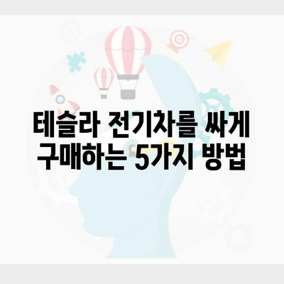 테슬라 전기차를 싸게 구매하는 5가지 방법