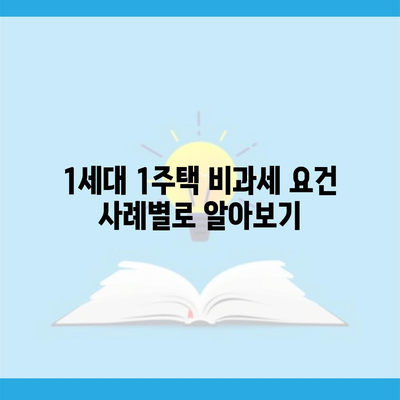 1세대 1주택 비과세 요건 사례별로 알아보기