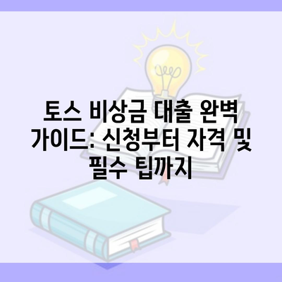 토스 비상금 대출 완벽 가이드: 신청부터 자격 및 필수 팁까지