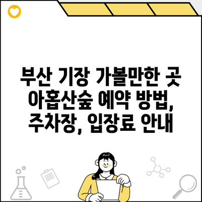 부산 기장 가볼만한 곳 아홉산숲 예약 방법, 주차장, 입장료 안내