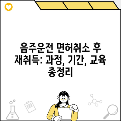 음주운전 면허취소 후 재취득: 과정, 기간, 교육 총정리