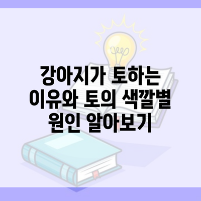 강아지가 토하는 이유와 토의 색깔별 원인 알아보기