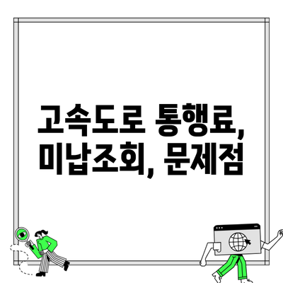 고속도로 통행료, 미납조회, 문제점