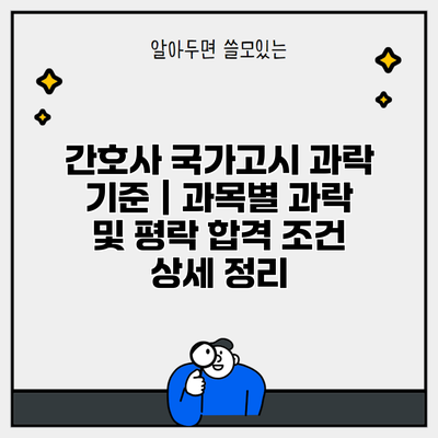 간호사 국가고시 과락 기준 | 과목별 과락 및 평락 합격 조건 상세 정리