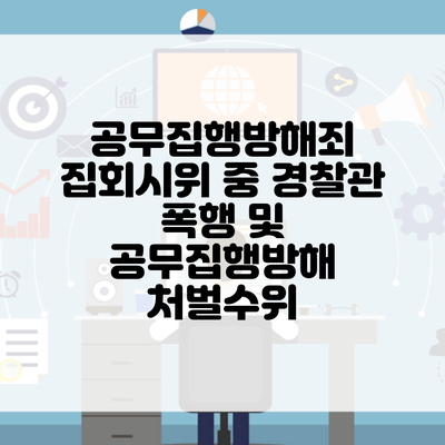 공무집행방해죄 집회시위 중 경찰관 폭행 및 공무집행방해 처벌수위