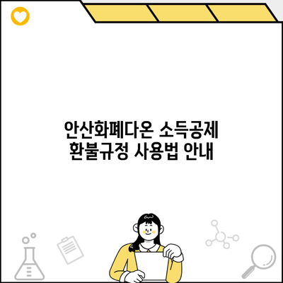 안산화폐다온 소득공제 환불규정 사용법 안내