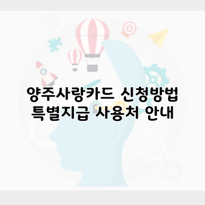 양주사랑카드 신청방법 특별지급 사용처 안내