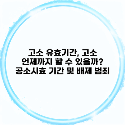 고소 유효기간, 고소 언제까지 할 수 있을까? 공소시효 기간 및 배제 범죄