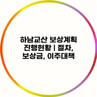 하남교산 보상계획 진행현황 | 절차, 보상금, 이주대책