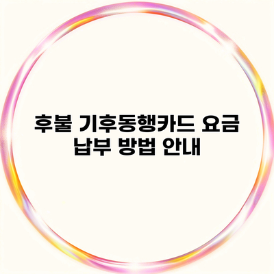 후불 기후동행카드 요금 납부 방법 안내