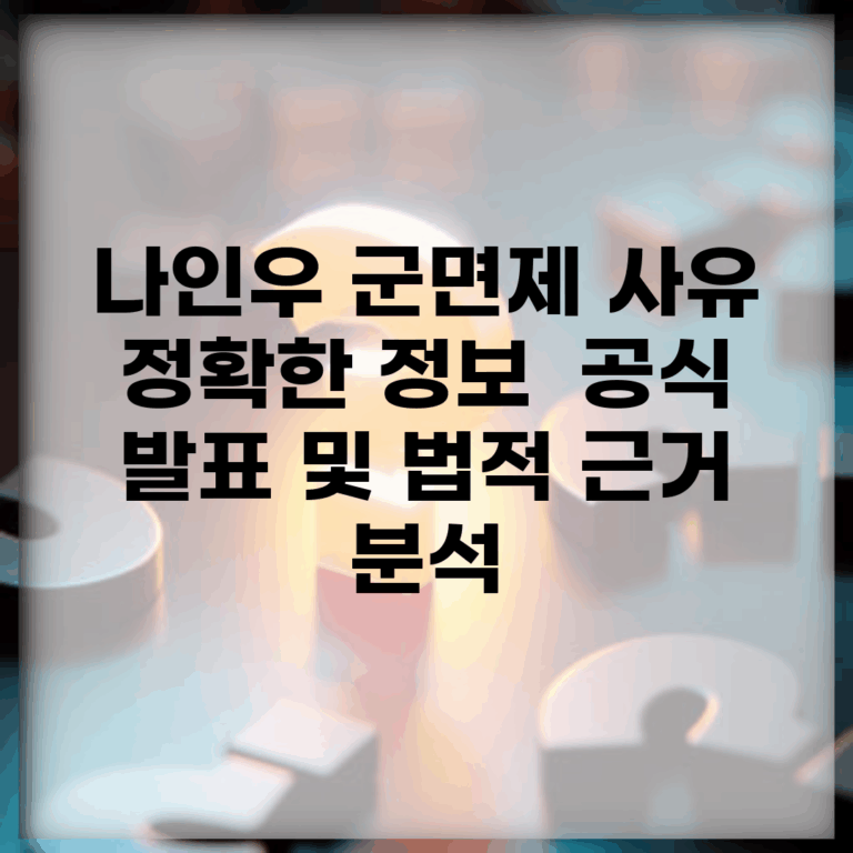 나인우 군면제 사유 정확한 정보 | 공식 발표 및 법적 근거 분석