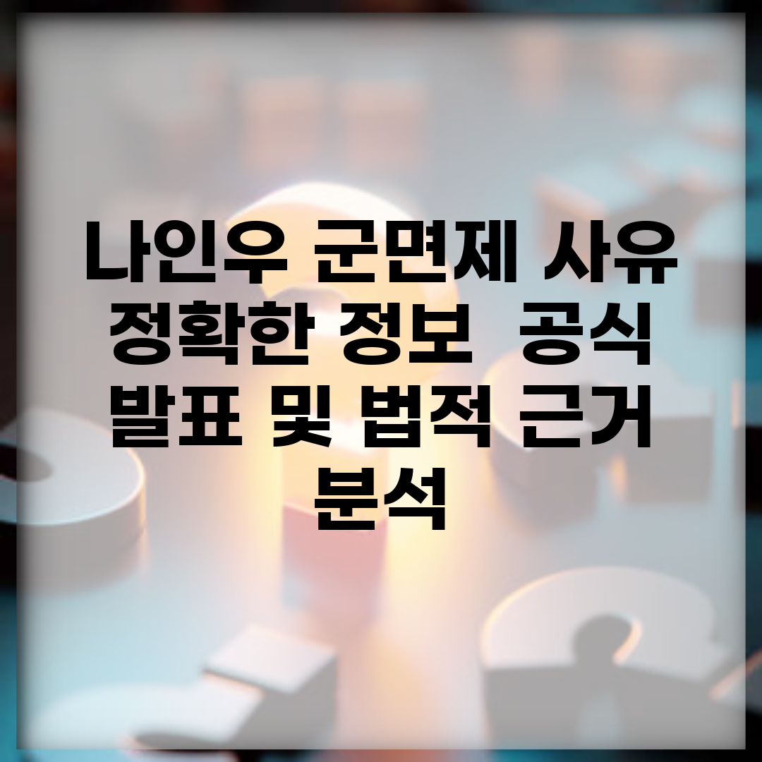 나인우 군면제 사유 정확한 정보 | 공식 발표 및 법적 근거 분석