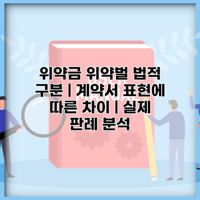 위약금 위약벌 법적 구분 | 계약서 표현에 따른 차이 | 실제 판례 분석