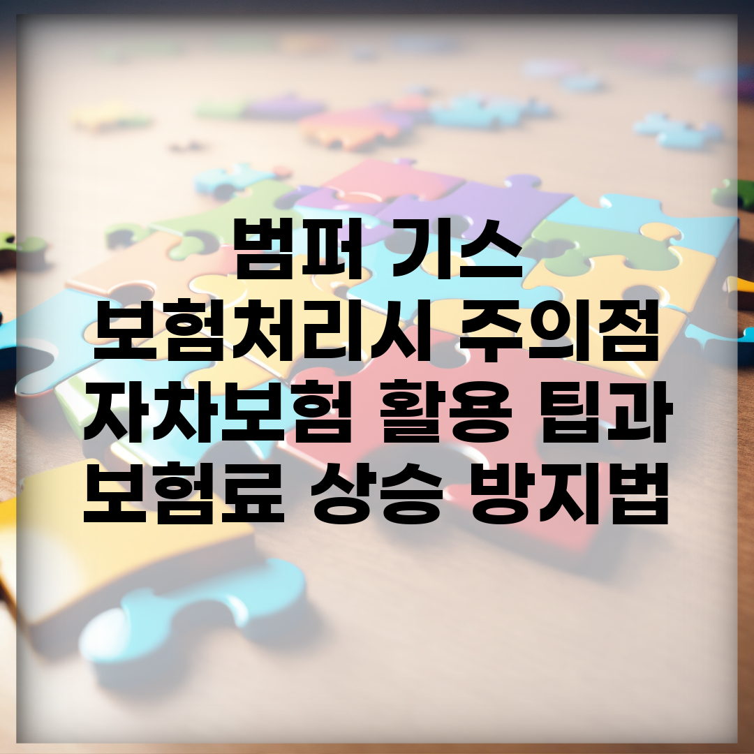 범퍼 기스 보험처리시 주의점 | 자차보험 활용 팁과 보험료 상승 방지법