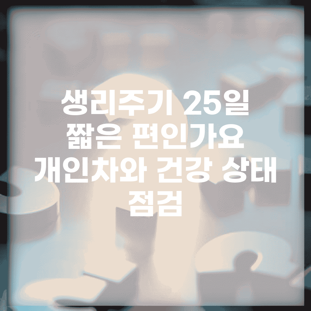 생리주기 25일 짧은 편인가요? | 개인차와 건강 상태 점검