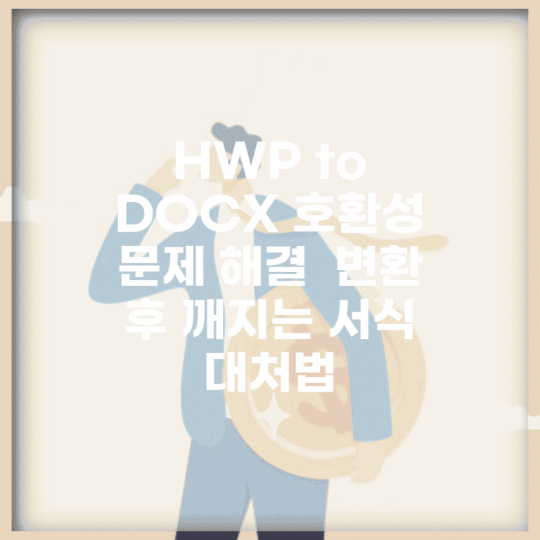 HWP to DOCX 호환성 문제 해결 | 변환 후 깨지는 서식 대처법