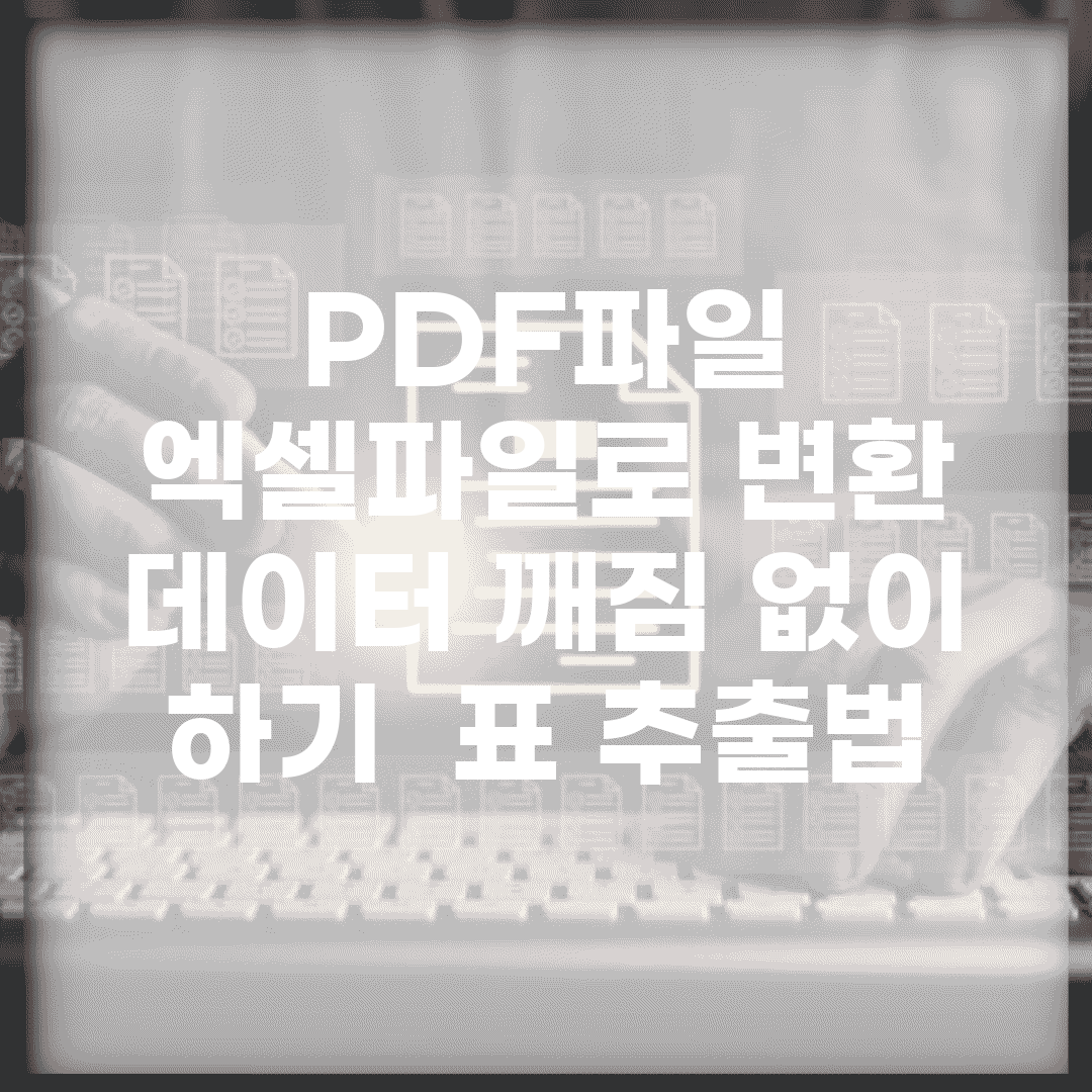 PDF파일 엑셀파일로 변환 데이터 깨짐 없이 하기 | 표 추출법