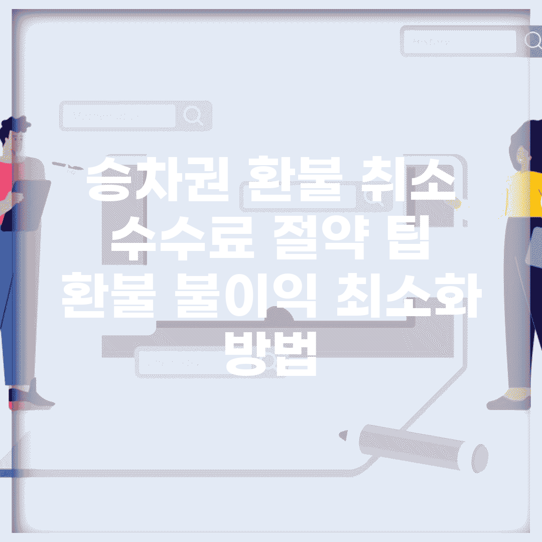 승차권 환불 취소 수수료 절약 팁 | 환불 불이익 최소화 방법