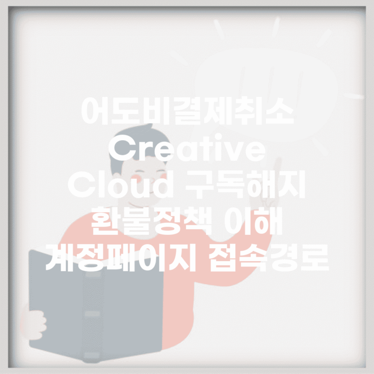 어도비결제취소 Creative Cloud 구독해지 | 환불정책 이해 | 계정페이지 접속경로
