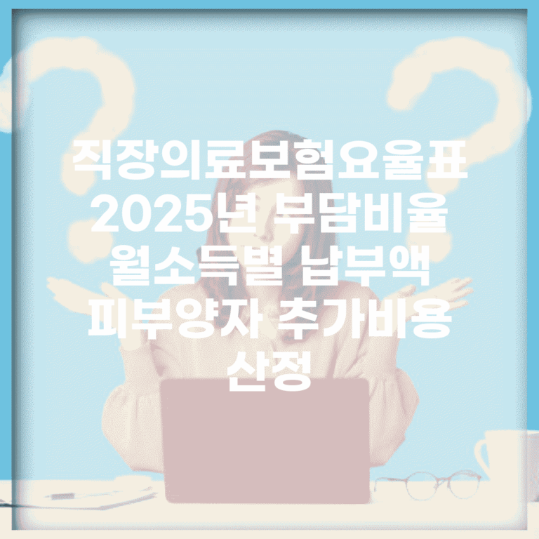 직장의료보험요율표 2025년 부담비율 | 월소득별 납부액 | 피부양자 추가비용 산정