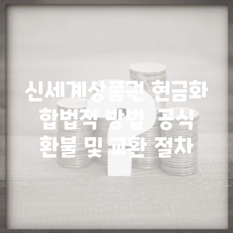 신세계상품권 현금화 합법적 방법 | 공식 환불 및 교환 절차