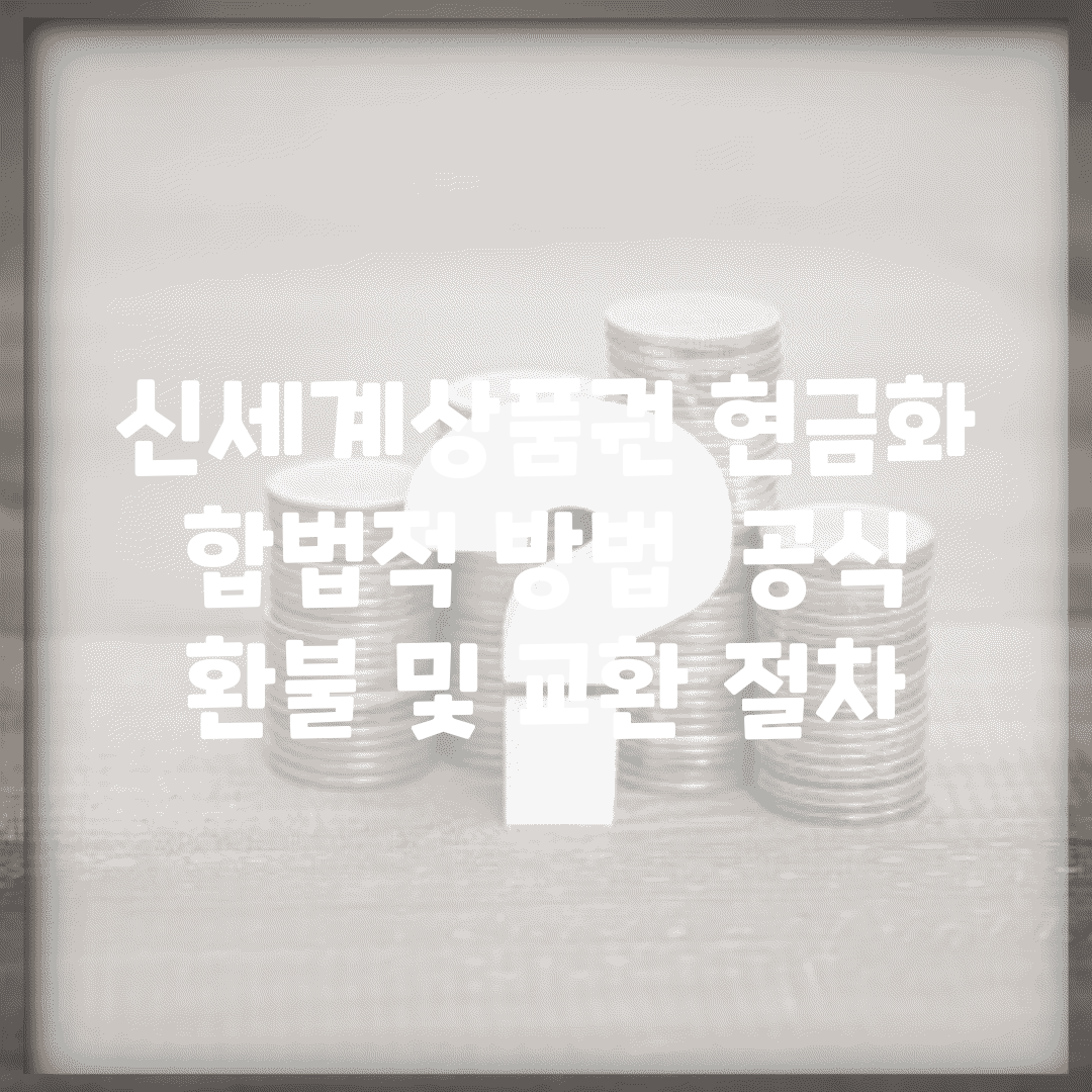 신세계상품권 현금화 합법적 방법 | 공식 환불 및 교환 절차
