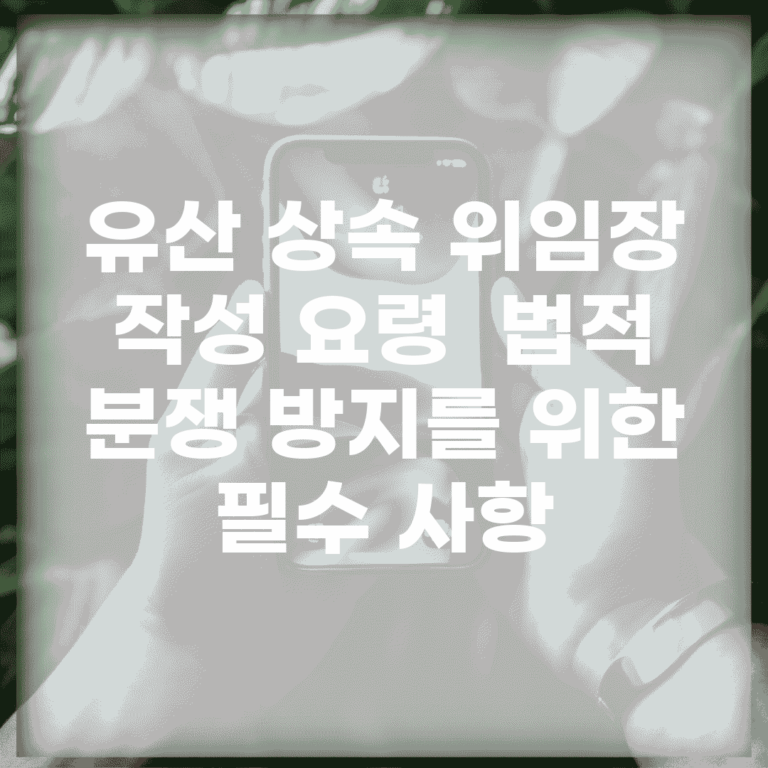 유산 상속 위임장 작성 요령 | 법적 분쟁 방지를 위한 필수 사항