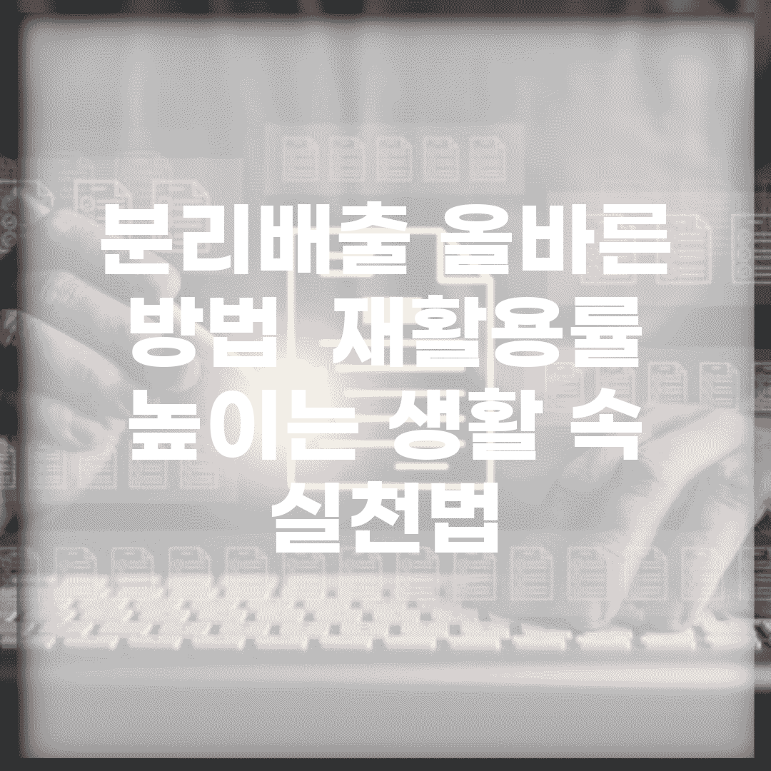 분리배출 올바른 방법 | 재활용률 높이는 생활 속 실천법