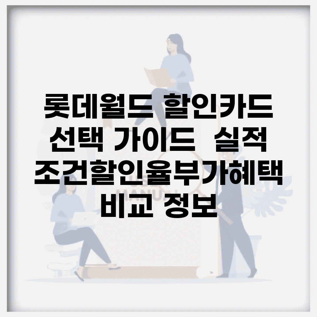 롯데월드 할인카드 선택 가이드 | 실적조건/할인율/부가혜택 비교 정보