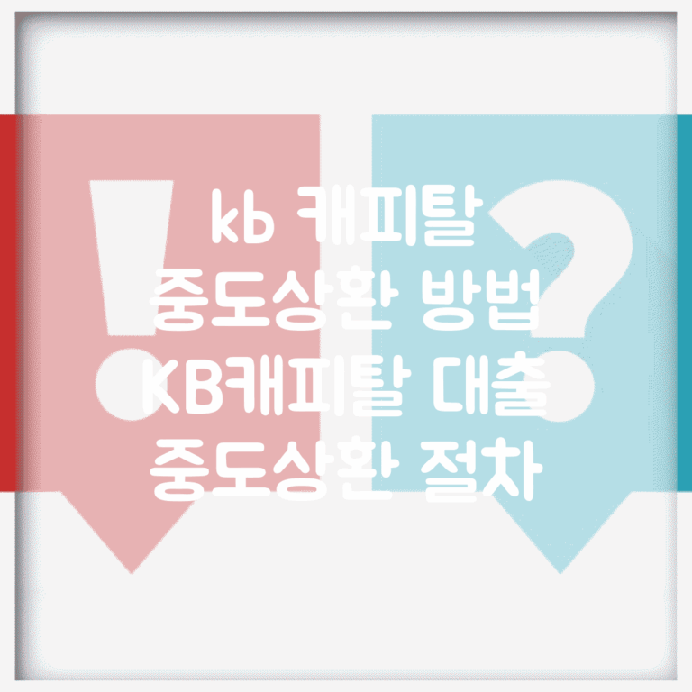 kb 캐피탈 중도상환 방법 | KB캐피탈 대출 중도상환 절차