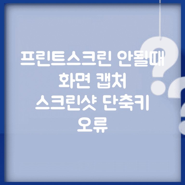 프린트스크린 안될때 | 화면 캡처 + 스크린샷 단축키 오류