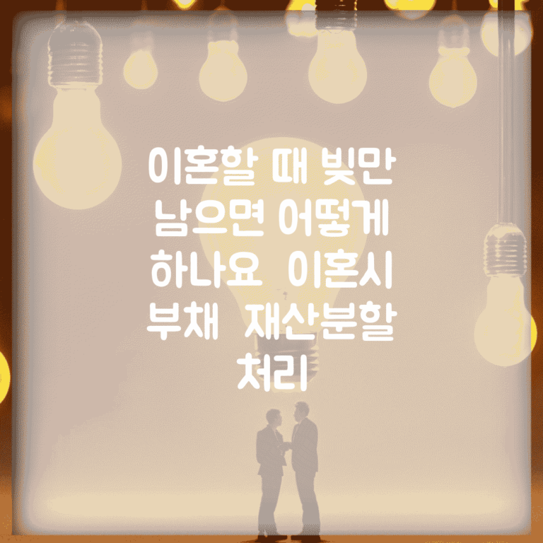 이혼할 때 빚만 남으면 어떻게 하나요 | 이혼시 부채 | 재산분할 | 처리