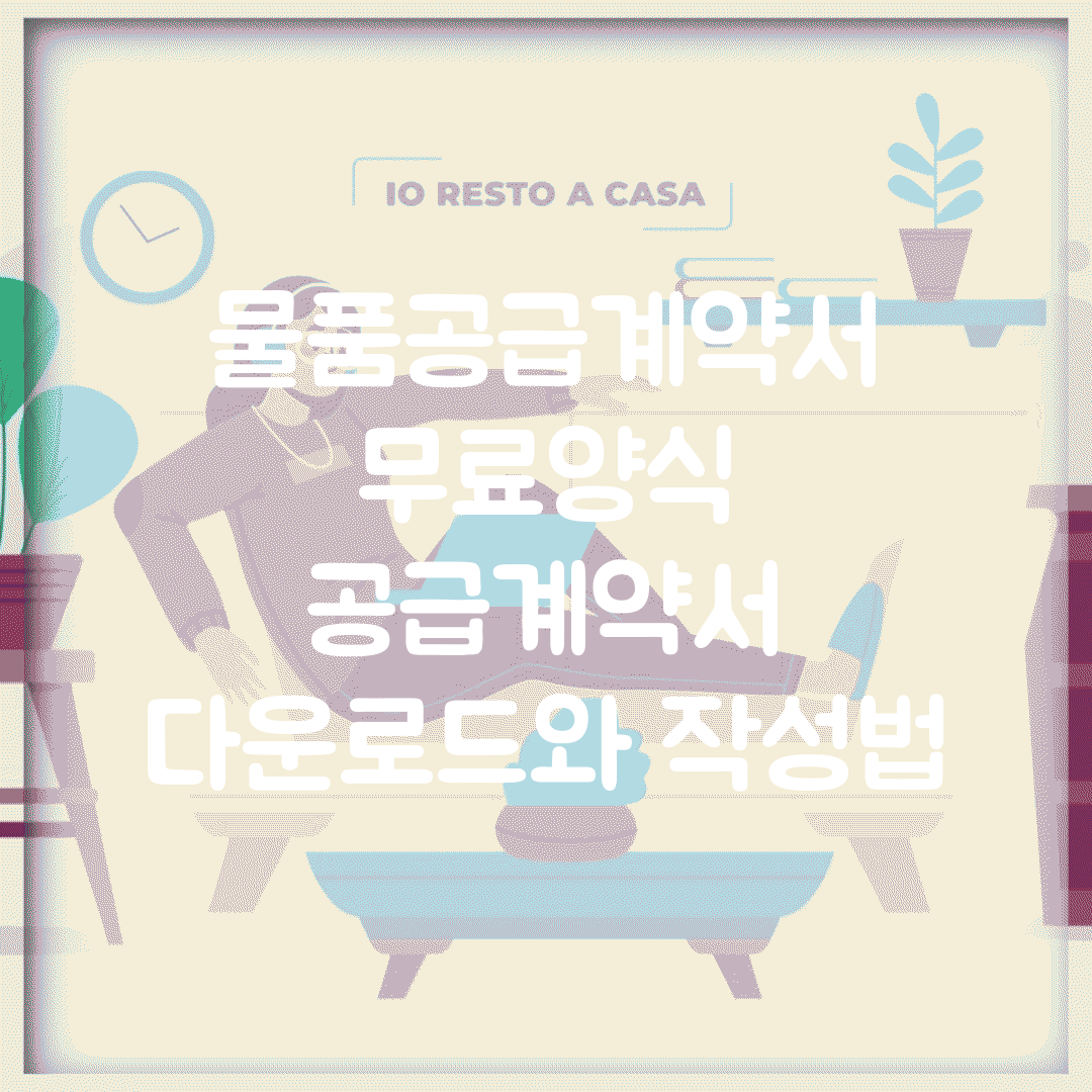 물품공급계약서 무료양식 | 공급계약서 다운로드와 작성법