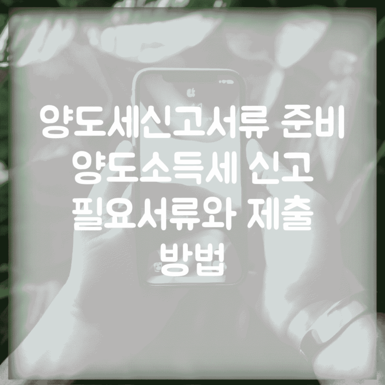 양도세신고서류 준비 | 양도소득세 신고 필요서류와 제출 방법