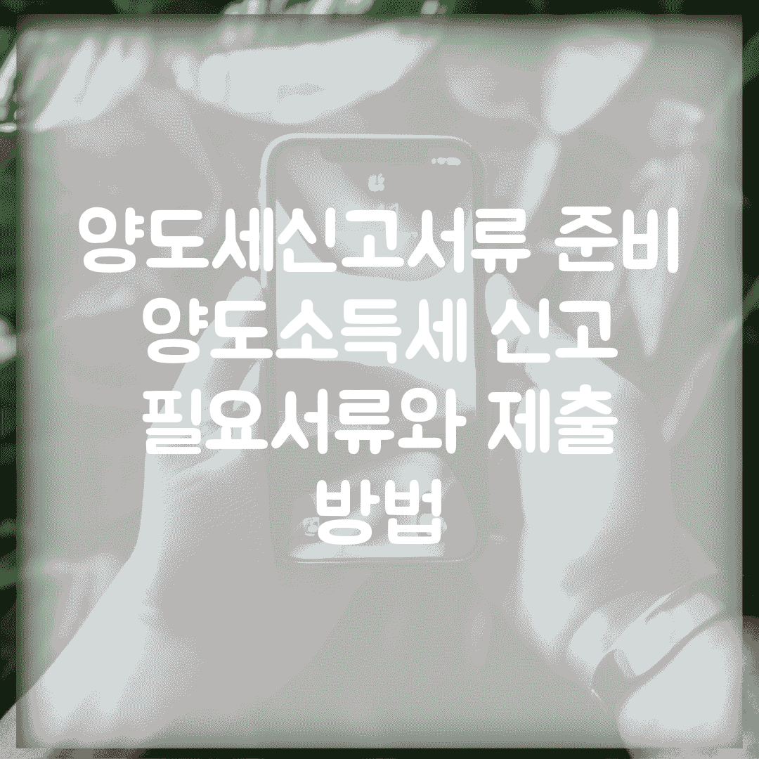 양도세신고서류 준비 | 양도소득세 신고 필요서류와 제출 방법