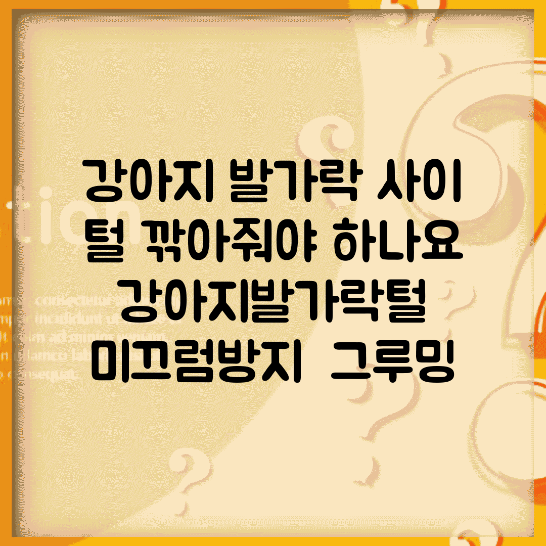 강아지 발가락 사이 털 깎아줘야 하나요 | 강아지발가락털 | 미끄럼방지 | 그루밍