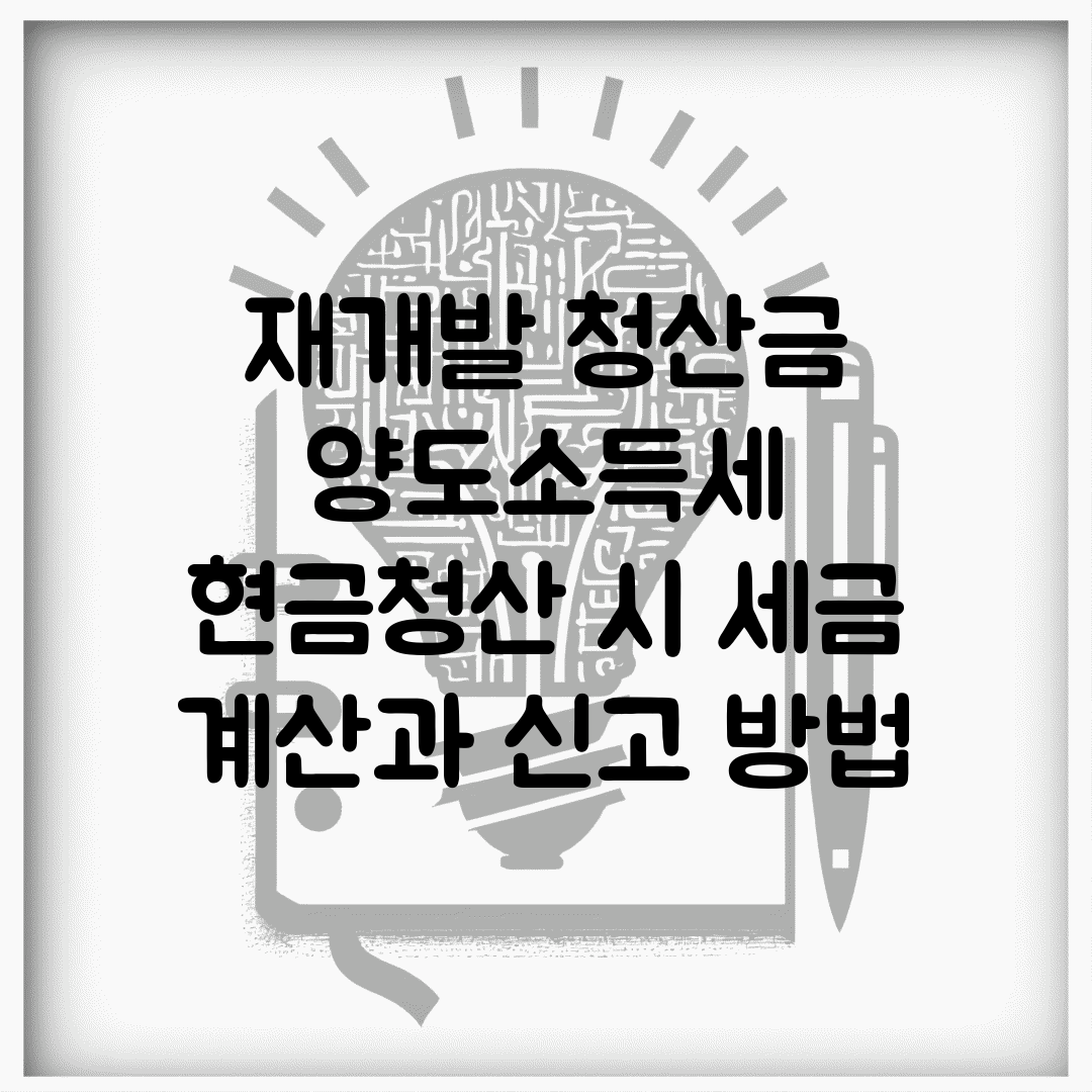 재개발 청산금 양도소득세 | 현금청산 시 세금 계산과 신고 방법