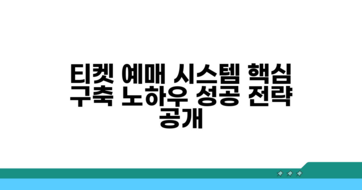 티켓 예매 시스템 구축 핵심
