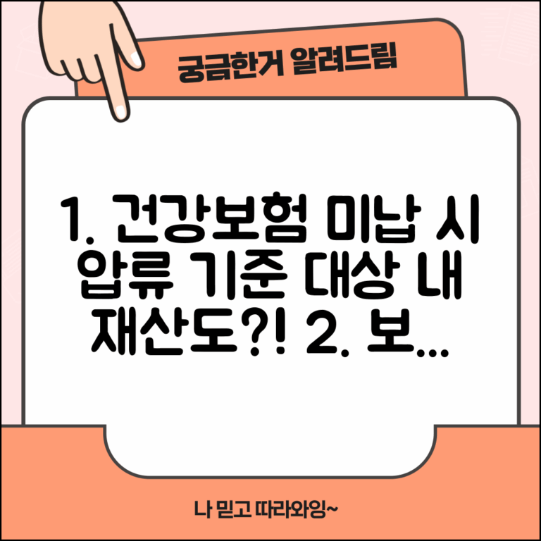 국민건강보험 미납시 압류 | 압류 기준 | 압류 대상 재산