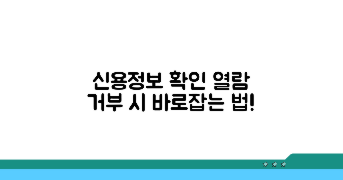 내 신용정보 확인 및 열람 거부 대처법