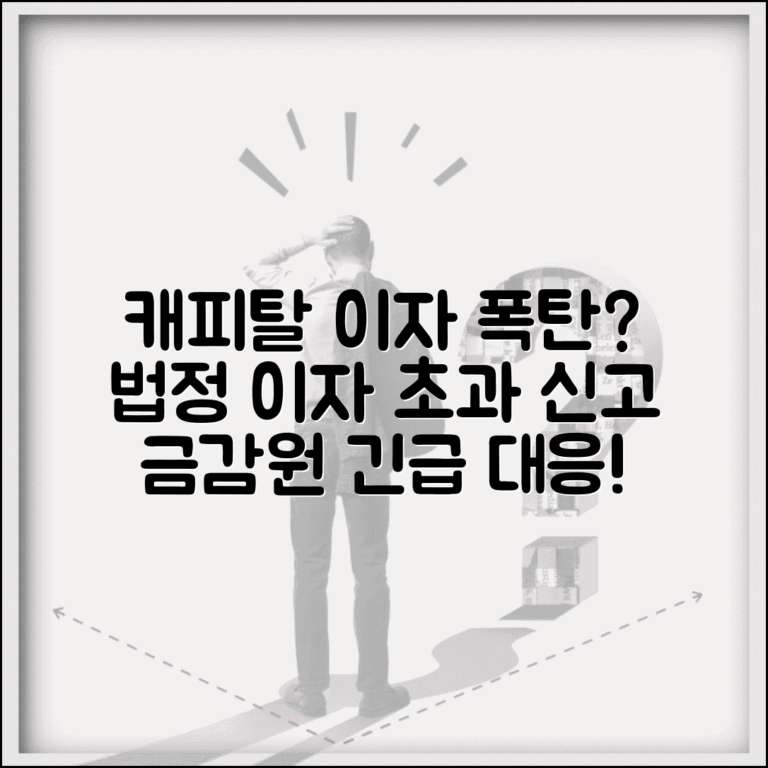 캐피탈 과도 이자 신고 | 캐피탈 대출 법정이자 초과시 금융감독원