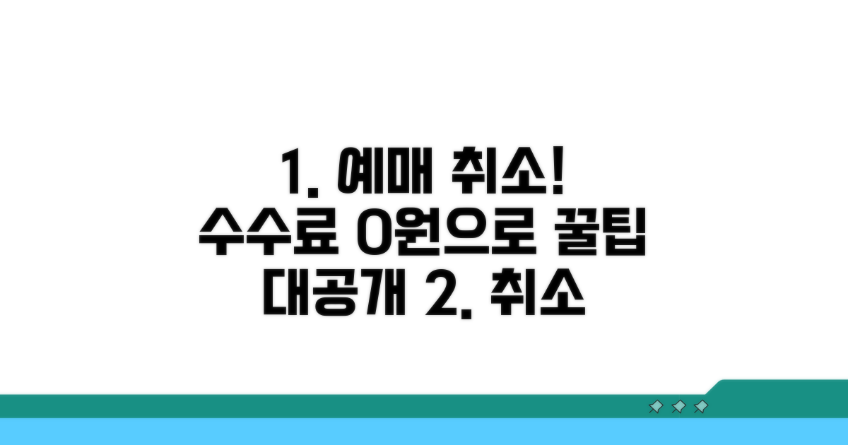 온라인 예매 취소, 수수료 절약 꿀팁