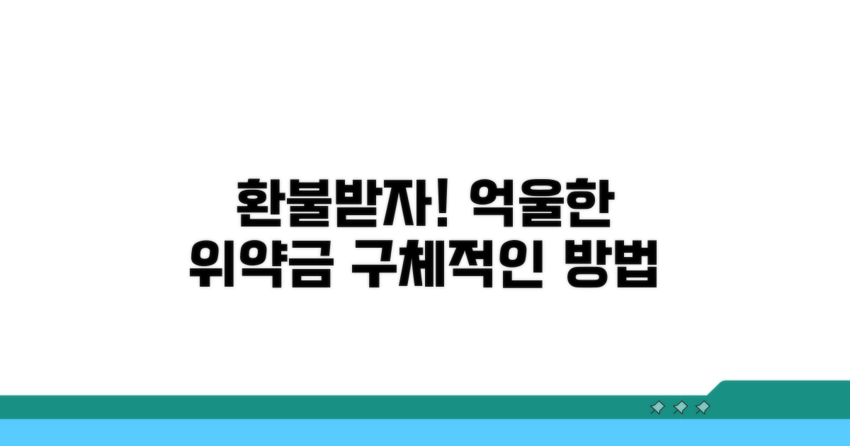 억울한 위약금, 환불받는 구체적인 방법