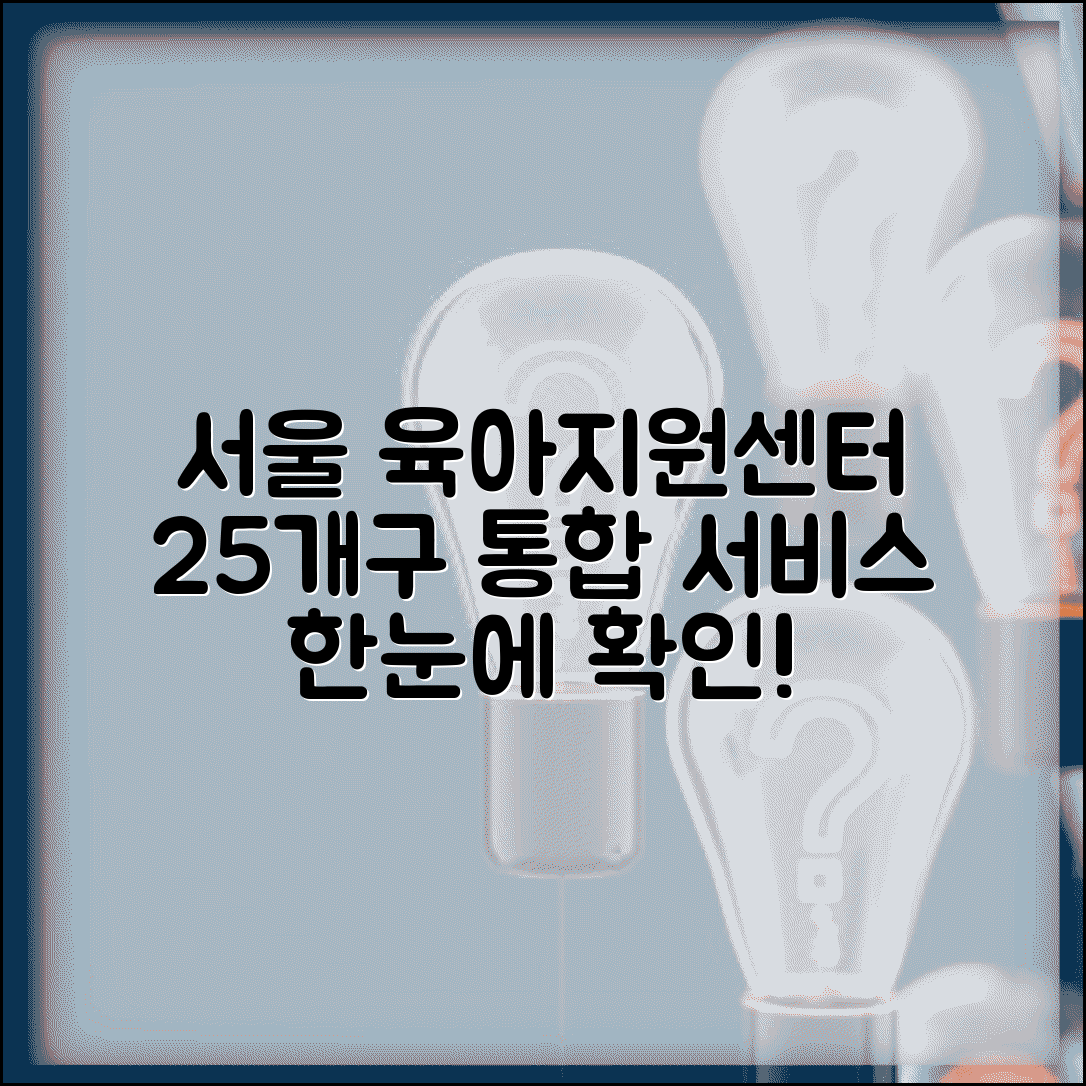 서울시육아종합지원센터 서비스 | 서울시 25개 자치구 육아지원센터 통합 안내