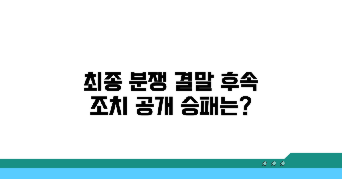 최종 분쟁 결과와 후속 조치