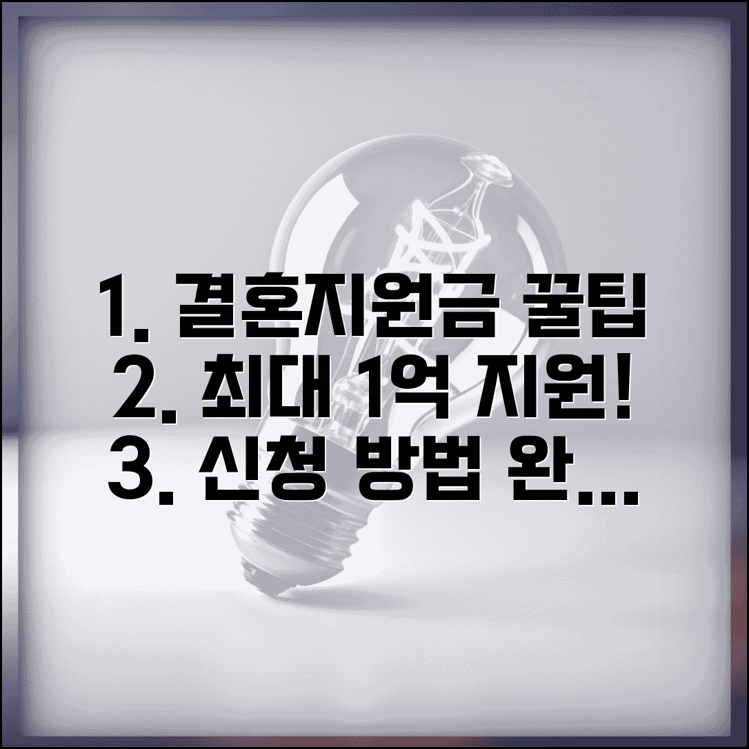 결혼지원금 신청 방법 총정리 | 전국 지자체별 최대 1억까지