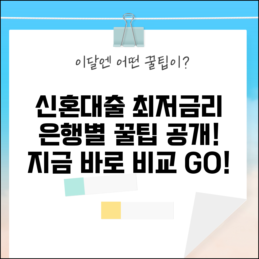 신혼부부 대출 금리 비교 | 은행별 최저 금리 찾기