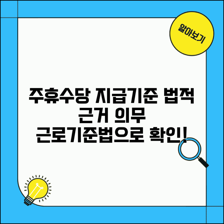 주휴수당 지급기준 법적 근거 | 근로기준법상 주휴수당 지급 의무